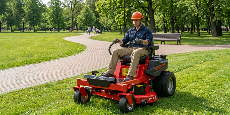 Park maintenance mowing